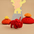 DASHDU - Theatrical Triceratops - Mini Red Felt Dinosaur
